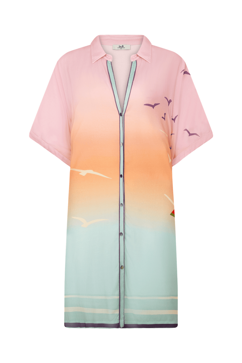 Sunset Shirt Dress Cover-up